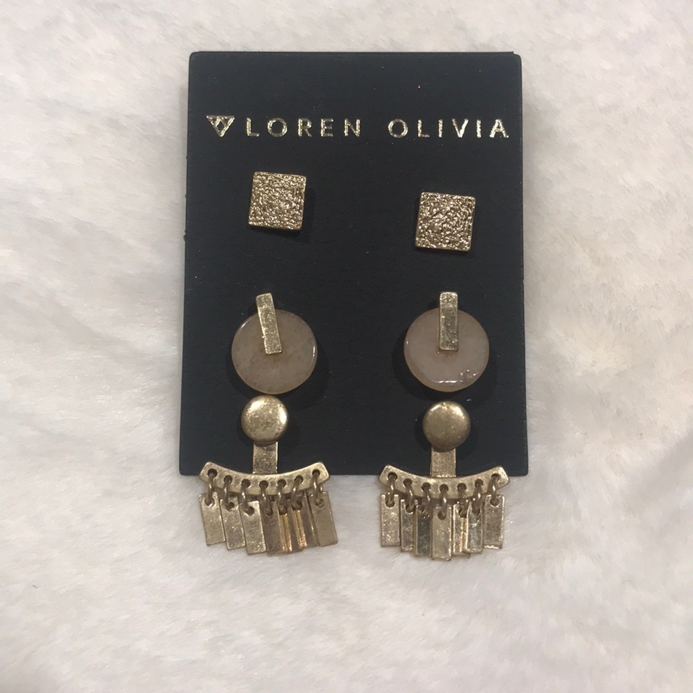 ✨Loren Olivia✨3 Pairs Gold Earrings